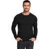 GYS Bamboo Viscose Men’s Long Sleeve Shirts Casual Crew Neck Pajama Tops(Black)