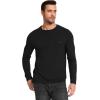 GYS Bamboo Viscose Men’s Long Sleeve Shirts Casual Crew Neck Pajama Tops(Black)