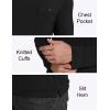 GYS Bamboo Viscose Men’s Long Sleeve Shirts Casual Crew Neck Pajama Tops(Black)