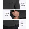 GYS Bamboo Viscose Men’s Long Sleeve Shirts Casual Crew Neck Pajama Tops(Black Melange)