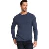GYS Bamboo Viscose Men’s Long Sleeve Shirts Casual Crew Neck Pajama Tops(Dark Blue)