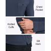 GYS Bamboo Viscose Men’s Long Sleeve Shirts Casual Crew Neck Pajama Tops(Dark Blue)