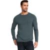 GYS Bamboo Viscose Men’s Long Sleeve Shirts Casual Crew Neck Pajama Tops(Dark Green)