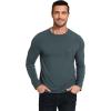 GYS Bamboo Viscose Men’s Long Sleeve Shirts Casual Crew Neck Pajama Tops(Dark Green)