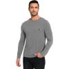 GYS Bamboo Viscose Men’s Long Sleeve Shirts Casual Crew Neck Pajama Tops(Heather Grey)