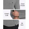 GYS Bamboo Viscose Men’s Long Sleeve Shirts Casual Crew Neck Pajama Tops(Heather Grey)
