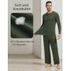 GYS Bamboo Viscose Men’s Pajama Sets Long Sleeve Henley Neck Casual Sleep Set with Pockets(Army Green)