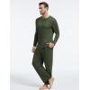 GYS Bamboo Viscose Men’s Pajama Sets Long Sleeve Henley Neck Casual Sleep Set with Pockets(Army Green)