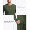 GYS Bamboo Viscose Men’s Pajama Sets Long Sleeve Henley Neck Casual Sleep Set with Pockets(Army Green)