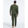 GYS Bamboo Viscose Men’s Pajama Sets Long Sleeve Henley Neck Casual Sleep Set with Pockets(Army Green)