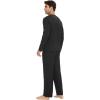 GYS Bamboo Viscose Men’s Pajama Sets Long Sleeve Henley Neck Casual Sleep Set with Pockets(Black)