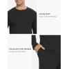 GYS Bamboo Viscose Men’s Pajama Sets Long Sleeve Henley Neck Casual Sleep Set with Pockets(Black)