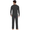 GYS Bamboo Viscose Men’s Pajama Sets Long Sleeve Henley Neck Casual Sleep Set with Pockets(Black Melange)
