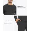 GYS Bamboo Viscose Men’s Pajama Sets Long Sleeve Henley Neck Casual Sleep Set with Pockets(Black Melange)
