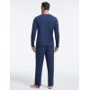 GYS Bamboo Viscose Men’s Pajama Sets Long Sleeve Henley Neck Casual Sleep Set with Pockets(Deep Blue)