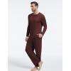 GYS Bamboo Viscose Men’s Pajama Sets Long Sleeve Henley Neck Casual Sleep Set with Pockets(Ficus Red)