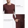 GYS Bamboo Viscose Men’s Pajama Sets Long Sleeve Henley Neck Casual Sleep Set with Pockets(Ficus Red)