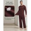 GYS Bamboo Viscose Men’s Pajama Sets Long Sleeve Henley Neck Casual Sleep Set with Pockets(Ficus Red)