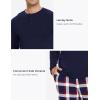 GYS Bamboo Viscose Men’s Pajama Sets Long Sleeve Henley Neck Casual Sleep Set with Pockets(Navy Red Plaid)