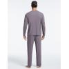 GYS Bamboo Viscose Men’s Pajama Sets Long Sleeve Henley Neck Casual Sleep Set with Pockets(Purplish Grey)