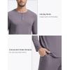GYS Bamboo Viscose Men’s Pajama Sets Long Sleeve Henley Neck Casual Sleep Set with Pockets(Purplish Grey)