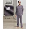 GYS Bamboo Viscose Men’s Pajama Sets Long Sleeve Henley Neck Casual Sleep Set with Pockets(Purplish Grey)