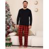 GYS Bamboo Viscose Men’s Pajama Sets Long Sleeve Henley Neck Casual Sleep Set with Pockets(Red Plaid)