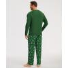 GYS Bamboo Viscose Men’s Pajama Sets Long Sleeve Henley Neck Casual Sleep Set with Pockets(Xmas Green)
