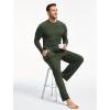 GYS Bamboo Viscose Men’s Pajama Sets Long Sleeve Plaid Loungewear Sets with Pockets(Army Green)