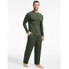 GYS Bamboo Viscose Men’s Pajama Sets Long Sleeve Plaid Loungewear Sets with Pockets(Army Green)