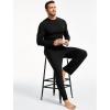GYS Bamboo Viscose Men’s Pajama Sets Long Sleeve Plaid Loungewear Sets with Pockets(Black)