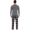 GYS Bamboo Viscose Men’s Pajama Sets Long Sleeve Plaid Loungewear Sets with Pockets(Dark Heather Grey/Plaid)