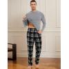 GYS Bamboo Viscose Men’s Pajama Sets Long Sleeve Plaid Loungewear Sets with Pockets(Heather Grey/Plaid)