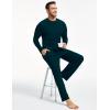 GYS Bamboo Viscose Men’s Pajama Sets Long Sleeve Plaid Loungewear Sets with Pockets(Indigo)