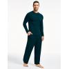GYS Bamboo Viscose Men’s Pajama Sets Long Sleeve Plaid Loungewear Sets with Pockets(Indigo)
