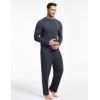 GYS Bamboo Viscose Men’s Pajama Sets Long Sleeve Plaid Loungewear Sets with Pockets(Midnight Blue)