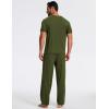 GYS Bamboo Viscose Men’s Pajama Sets Short Sleeve Crew Neck Lounge Sets with Pockets(Army Green)