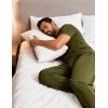 GYS Bamboo Viscose Men’s Pajama Sets Short Sleeve Crew Neck Lounge Sets with Pockets(Army Green)