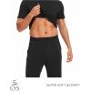 GYS Bamboo Viscose Men’s Pajama Sets Short Sleeve Crew Neck Lounge Sets with Pockets(Black)