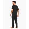 GYS Bamboo Viscose Men’s Pajama Sets Short Sleeve Crew Neck Lounge Sets with Pockets(Black)