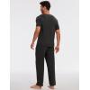 GYS Bamboo Viscose Men’s Pajama Sets Short Sleeve Crew Neck Lounge Sets with Pockets(Black Melange)