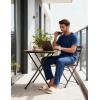GYS Bamboo Viscose Men’s Pajama Sets Short Sleeve Crew Neck Lounge Sets with Pockets(Deep Blue)