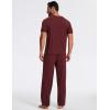 GYS Bamboo Viscose Men’s Pajama Sets Short Sleeve Crew Neck Lounge Sets with Pockets(Ficus Red)