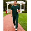 GYS Bamboo Viscose Men’s Pajama Sets Short Sleeve Crew Neck Lounge Sets with Pockets(Indigo)