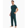 GYS Bamboo Viscose Men’s Pajama Sets Short Sleeve Crew Neck Lounge Sets with Pockets(Indigo)