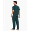 GYS Bamboo Viscose Men’s Pajama Sets Short Sleeve Crew Neck Lounge Sets with Pockets(Indigo)