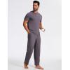GYS Bamboo Viscose Men’s Pajama Sets Short Sleeve Crew Neck Lounge Sets with Pockets(Purplish Grey)