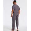 GYS Bamboo Viscose Men’s Pajama Sets Short Sleeve Crew Neck Lounge Sets with Pockets(Purplish Grey)