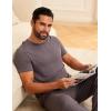 GYS Bamboo Viscose Men’s Pajama Sets Short Sleeve Crew Neck Lounge Sets with Pockets(Purplish Grey)