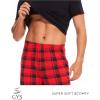GYS Bamboo Viscose Men’s Pajama Sets Short Sleeve Crew Neck Lounge Sets with Pockets(Red Plaid)